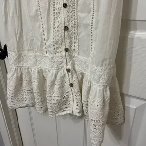 Veronica Beard Lorraine Eyelet Cotton Mini‎ Dress M thumbnail 5