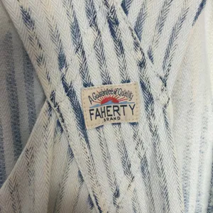 Faherty Overalls Topsail Railroad Stripe Faded Light‎ Wash Blue White Women XS thumbnail 12