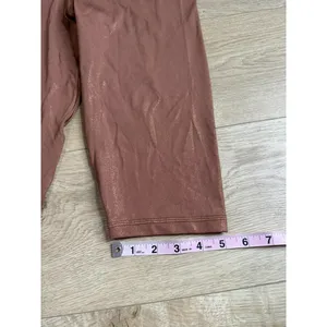 EUC Offline by Aerie brown shimmery sparkle CROP 14" inseam Bikers Shorts size L thumbnail 4