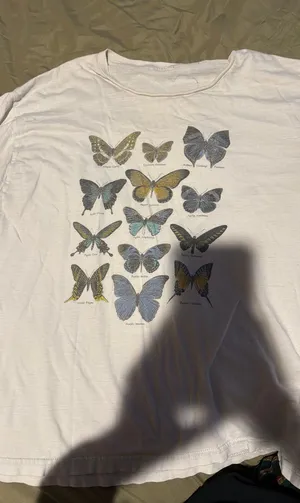 Obsessive Love Butterfly White Tee Shirt thumbnail 1