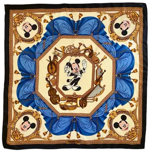 Vintage Walt Disney Company x Echo Conductor Mickey Silk Twill Square Scarf thumbnail 1
