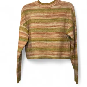 NEW Billabong Retro 70s Pink Sunset Stripped Crop Knit Jumper Sweater — MEDIUM thumbnail 3