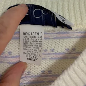 Kate Collins Sweater Vintage Teddy Bear Pastel White Knit‎ Crewneck 90s Kidcore thumbnail 6