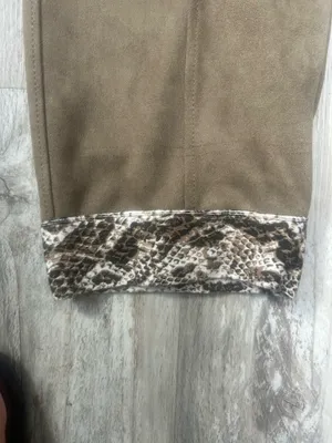 Women’s Hunter And Brown Faux Suede Brown Cargo Pants With Snakeskin Cuff Size S thumbnail 6