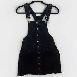 Arizona Jean Co Denim Jumper Dress Overall Jean Black Size Small Grunge Y2K Goth thumbnail 2