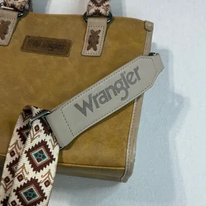Wrangler Tan Tote Bag with Patterned Handles thumbnail 3