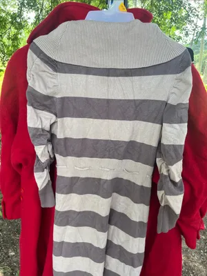 Pink Rose Taupe and Cream Striped Cowl-Neck Sweater Dress thumbnail 5