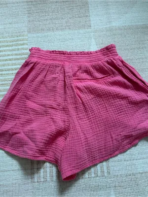 Aerie Women’s Pink Gauze 100% Cotton Pull-On Shorts Pockets size XSmall NEW thumbnail 4