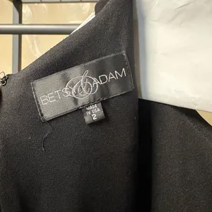 Betsy & Adam Black and White Formal Gown thumbnail 4