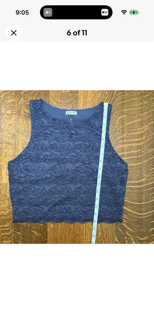Free People Intimately Graphite Floral Lace Crop Top Keyhole Back Sleeveless S thumbnail 6