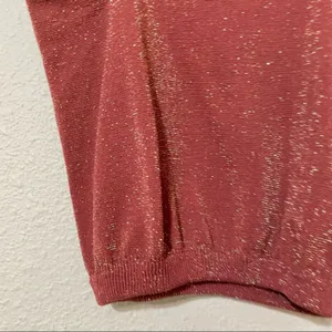 Intimately Free People Red Gold Glitter Crop Top Sleeveless Blouse Womens S Tank thumbnail 6