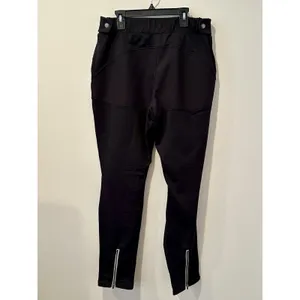 Title Nine Black Pants Ankle Zippers Pockets Size L Large EUC! thumbnail 4