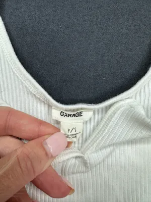 Garage White Tank Crop Top thumbnail 3