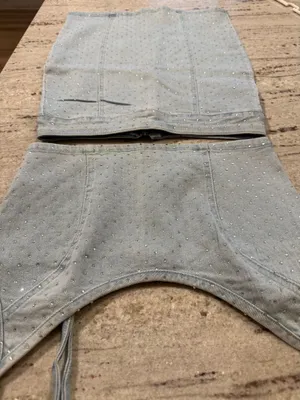 NanaMacs Denim Rhinestone Skirt Set thumbnail 3