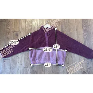 Old Navy burgundy colorblock fleece quarter snap sweater size M thumbnail 6
