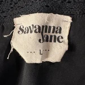 Savanna Jane Large Peplum Top Floral Embroidered Swiss Dot Lined Ruffled Crochet thumbnail 9