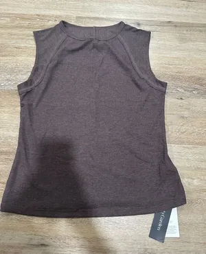 Brown Sleeveless Knit Top - pretty garden xl thumbnail 1