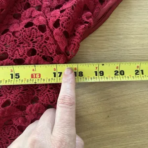 Vintage Y2K Crochet Bolero Shrug Red Buttons Collared Wrapper Indie Cottage S/M thumbnail 11