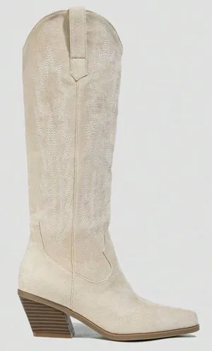 SheIn Women's Wedge Heel Thick Sole Knee High Apricot Fashion Sweater Boots thumbnail 3
