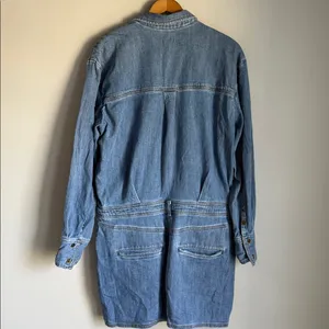 Anthropologie Pilcro Long-Sleeve Denim Micro Mini Shirt Dress Large thumbnail 3