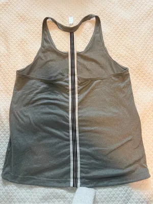 adidas Gray Racerback Performance Tank Top thumbnail 2