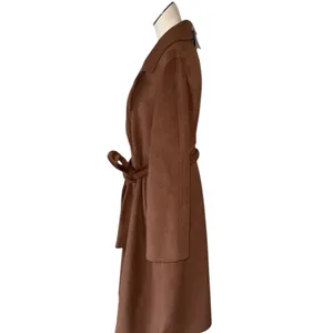 NWT Bernardo Double Breasted Wool Blend Belted Maxi Coat In Color Tobacco SZ-1X thumbnail 5
