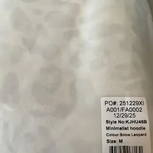 NWT Comfrt LEOPARD PRINT White Hoodie MED. thumbnail 4