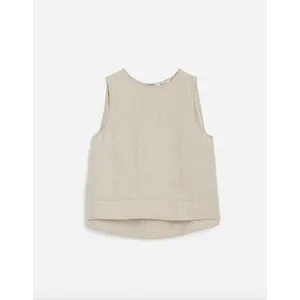 Madewell Linen Pleated Shell Top Sleeveless Minimalist Oat Beige XS NWT thumbnail 6
