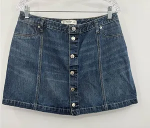 Abercrombie & Fitch Women's Blue‎ Denim Button Front Mini Skirt Size 12 thumbnail 1