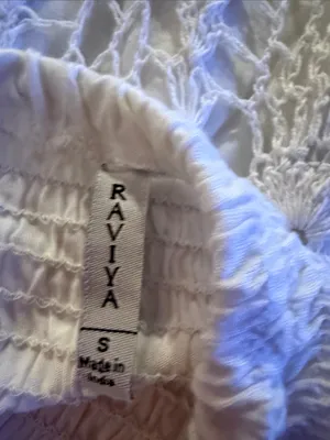 Raviya White Crochet Maxi Skirt – Bohemian Lace Panel Design thumbnail 2