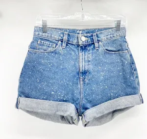 BDG Mom High-Rise Splatter Denim Shorts festival summer vacation quirky thumbnail 1
