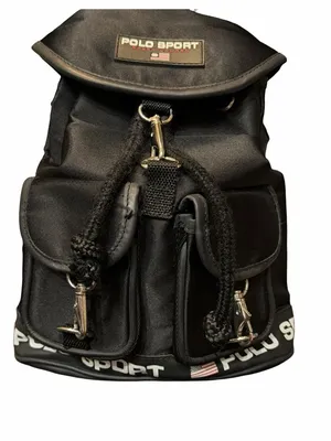 Vintage Polo Sport Ralph Lauren Black Bucket Backpack Bag Handbag Purse Y2K 90s thumbnail 4