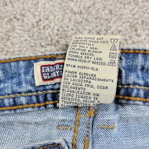 Vintage Faded Glory Jeans Womens 12 Light Wash Blue Floral Flap Pockets Wide Leg thumbnail 6