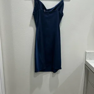 Cowl Neck Elegant Blue Women's Dress thumbnail 3