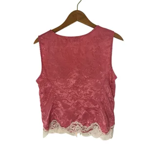 Vtg Victoria’s Secret Cami Tank Top Shorts Set Small Gold Label Pink Festival thumbnail 4