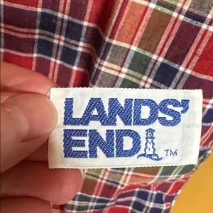 Vintage Lands’ End Madras Plaid Button Down Shirt Size 8 100% Cotton thumbnail 6