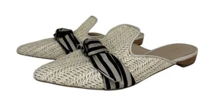 Cupcakes and Cashmere women's Nasha beige woven bow slide Mules size 7‎ thumbnail 1