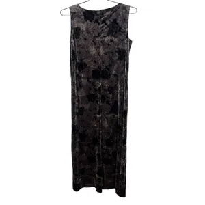 Studio JPR Womens Black Brown Tan Floral Velvet Sleeveless Maxi Dress Ln thumbnail 7