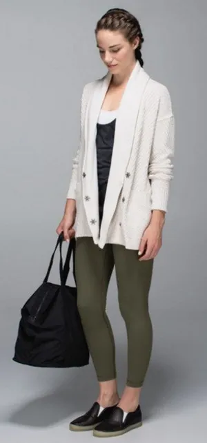 Lululemon Post Practice Cardigan‎ Heather Oatmeal US 10 Fall Winter thumbnail 1