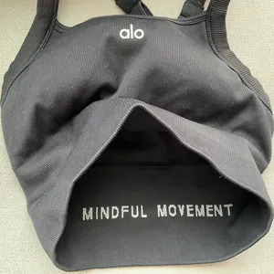 Alo Yoga Seamless Ribbed Favorite Bra Tank Black XXS thumbnail 3