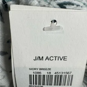 JM Active ivory and green paisley print soft brushed hoodie size medium NWT thumbnail 7