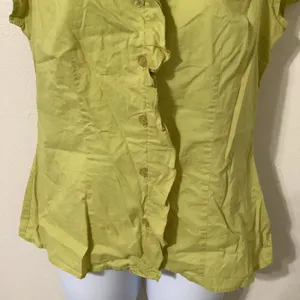 Vintage Y2K Green Fairycore Cottagecore Fairy Ruffle Cotton Button Up‎ Top Sz 10 thumbnail 4