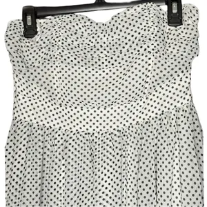 Love Point Pin Up Style Polka Dot Bustier Dress With Side Train Sz L thumbnail 4