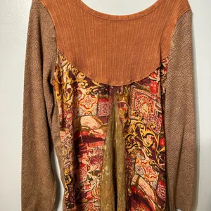 BKE Brown and Orange Long Sleeve Top thumbnail 5