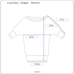 A Love Story Cable Knit Cardigan Women M Dolman Sleeve Rhinestone Button Sweater thumbnail 7
