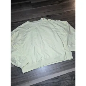 American Eagle Outfitters Cream Crewneck Sweater with Shoulder Buttons thumbnail 2