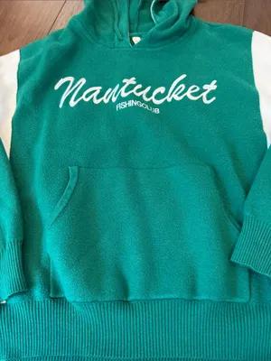Daily Practice Nantucket Knit Hooded Sweatshirt in Green Size XS - C4-108 thumbnail 4