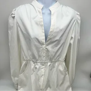 Rêveuse White Long Sleeve Romper Cuffed Shorts w/Tassel End Rope Belt-Size M thumbnail 5