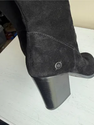 Born Elbe Black Suede Heeled Tall Boots Size 9 thumbnail 6