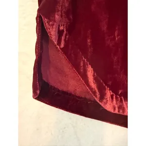Free People Burgundy Velvet Side Slit Mini Skirt Wine Red Holiday‎ Party Evening thumbnail 5